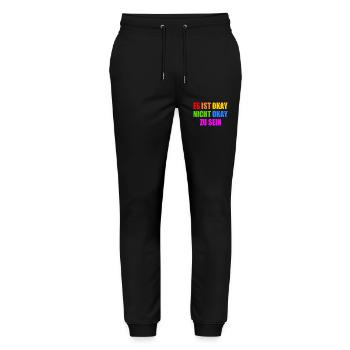 es ist okay nicht okay zu sein - Stanley/Stella Unisex Bio Jogginghose Mover  - Schwarz - Vorne - Marisol (170cm) & Nik (191cm)