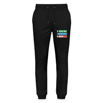 Ich kann keine Besprechung abhalten - Stanley/Stella Unisex Bio Jogginghose Mover  - Schwarz - Vorne - Marisol (170cm) & Nik (191cm)