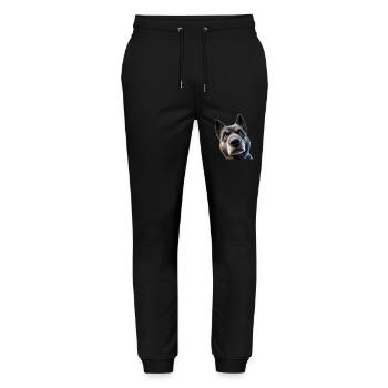 Hund Kopf 2 - Stanley/Stella Unisex Bio Jogginghose Mover  - Schwarz - Vorne - Marisol (170cm) & Nik (191cm)