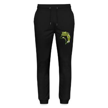 Wilder Wolf Tarnmuster - Stanley/Stella Unisex Bio Jogginghose Mover  - Schwarz - Vorne - Marisol (170cm) & Nik (191cm)