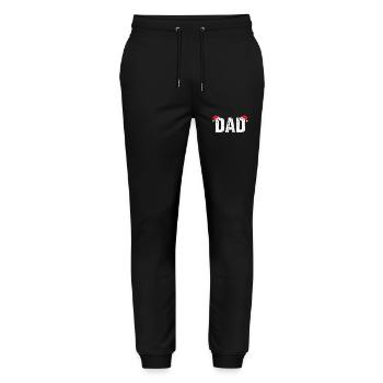 Dad with Santa hat - Stanley/Stella Mover Unisex Organic Jogging Trousers - black - Front - Marisol (170cm) & Nik (191cm)