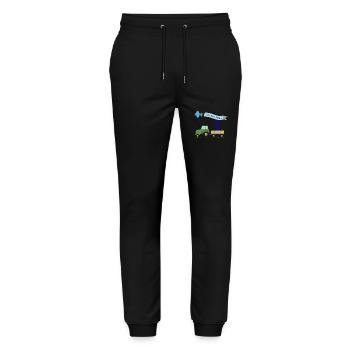 First birthday with tractor - Stanley/Stella Mover Unisex Organic Jogging Trousers - black - Front - Marisol (170cm) & Nik (191cm)