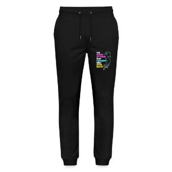 Seepferd - Stanley/Stella Unisex Bio Jogginghose Mover  - Schwarz - Vorne - Marisol (170cm) & Nik (191cm)