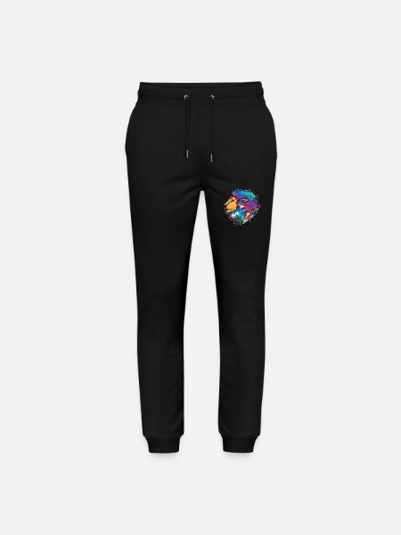 Lion's head colorful animals drawing - Stanley/Stella Mover Unisex Organic Jogging Trousers - black