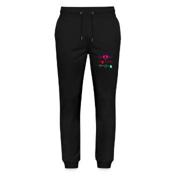 Chinchilla Geschenk Südamerika Nagetier Haustier - Stanley/Stella Unisex Bio Jogginghose Mover  - Schwarz - Vorne - Marisol (170cm) & Nik (191cm)