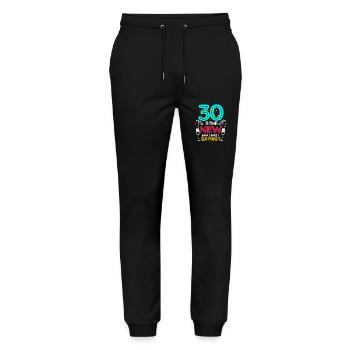 30th birthday - Stanley/Stella Mover Unisex Organic Jogging Trousers - black - Front - Marisol (170cm) & Nik (191cm)