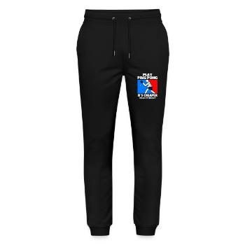 Table Tennis Ping Pong Table Tennis Ball Gift - Stanley/Stella Mover Unisex Organic Jogging Trousers - black - Front - Marisol (170cm) & Nik (191cm)