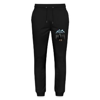 Mountain Mountains Nature Mountains Wilderness Bears - Stanley/Stella Mover Unisex Organic Jogging Trousers - black - Front - Marisol (170cm) & Nik (191cm)