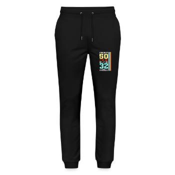 Anniversaire 50 Cadeau Né 19695 Bday - Pantalon de jogging bio MOVER Stanley/Stella unisexe - noir - Devant - Marisol (170cm) & Nik (191cm)