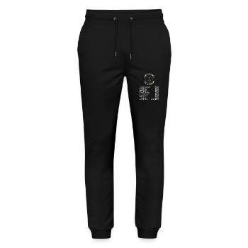 Norddeutsch für Anfänger Moin Moin Shirt weiss - Stanley/Stella Unisex Bio Jogginghose Mover  - Schwarz - Vorne - Marisol (170cm) & Nik (191cm)