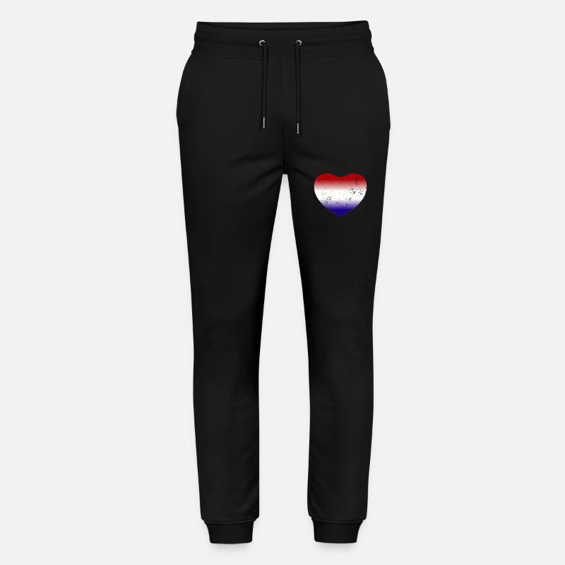 Hollande Pays-Bas Drapeau Herz - Pantalon de jogging bio MOVER Stanley/Stella unisexe - noir