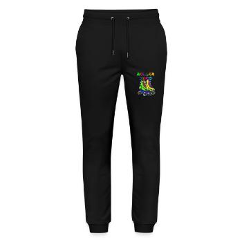 Roller Skates Roller Disco Retro 70s 80s 70s 80s - Pantalon de jogging bio MOVER Stanley/Stella unisexe - noir - Devant - Marisol (170cm) & Nik (191cm)