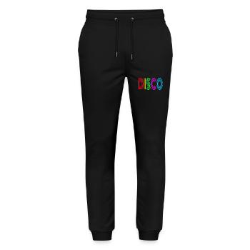 70s disco - Stanley/Stella Mover Unisex Organic Jogging Trousers - black - Front - Marisol (170cm) & Nik (191cm)