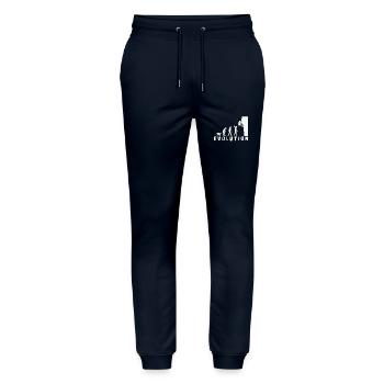 Klettern Bouldern Evolution - Stanley/Stella Unisex Bio Jogginghose Mover  - Navy - Vorne - Marisol (170cm) & Nik (191cm)