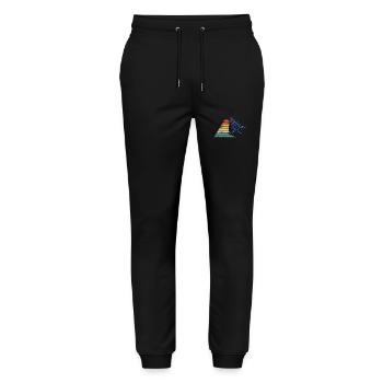 Rabe Krähe Retro Vintage - Stanley/Stella Unisex Bio Jogginghose Mover  - Schwarz - Vorne - Marisol (170cm) & Nik (191cm)