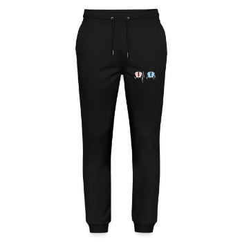 Heartbeat EKG twin mother twin father tea - Stanley/Stella Mover Unisex Organic Jogging Trousers - black - Front - Marisol (170cm) & Nik (191cm)