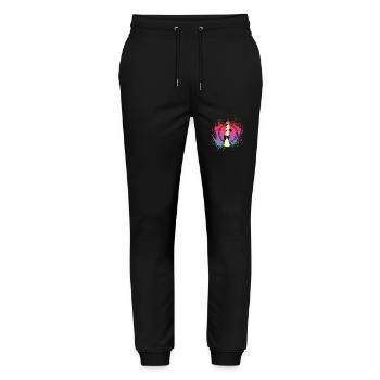 Bauchtanz Design - Stanley/Stella Unisex Bio Jogginghose Mover  - Schwarz - Vorne - Marisol (170cm) & Nik (191cm)