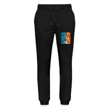 Retro handball player handball vintage gift - Stanley/Stella Mover Unisex Organic Jogging Trousers - black - Front - Marisol (170cm) & Nik (191cm)