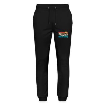 Nippes Veedel Cologne Quarter Retro Vintage Surfer - Stanley/Stella Mover Unisex Organic Jogging Trousers - black - Front - Marisol (170cm) & Nik (191cm)