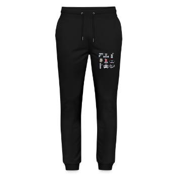 Police Collection Kids Policeman Cop Gift - Stanley/Stella Mover Unisex Organic Jogging Trousers - black - Front - Marisol (170cm) & Nik (191cm)