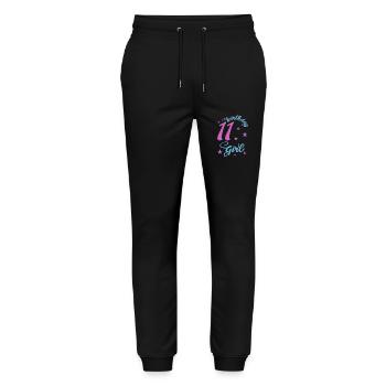 11th birthday girl birthday girl - Stanley/Stella Mover Unisex Organic Jogging Trousers - black - Front - Marisol (170cm) & Nik (191cm)