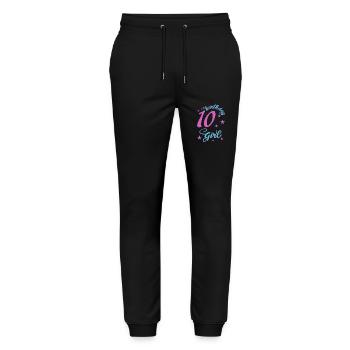 10 anniversaire fille anniversaire fille - Pantalon de jogging bio MOVER Stanley/Stella unisexe - noir - Devant - Marisol (170cm) & Nik (191cm)