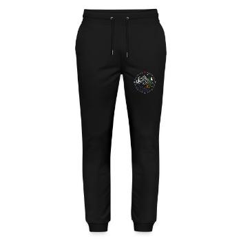 Forest Wald Kompass Fluss Zelten Zelt Wälder Natur - Stanley/Stella Unisex Bio Jogginghose Mover  - Schwarz - Vorne - Marisol (170cm) & Nik (191cm)
