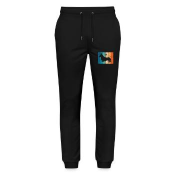 Corgi Retro Welsh Corgi Pembroke Dog Gift - Stanley/Stella Mover Unisex Organic Jogging Trousers - black - Front - Marisol (170cm) & Nik (191cm)