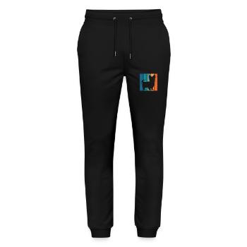Yorkshire Terrier Dog Dog Owner Retro Gift - Stanley/Stella Mover Unisex Organic Jogging Trousers - black - Front - Marisol (170cm) & Nik (191cm)