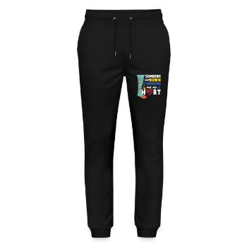 Down Syndrom Socke Herz Liebe Geschenk - Stanley/Stella Unisex Bio Jogginghose Mover  - Schwarz - Vorne - Marisol (170cm) & Nik (191cm)