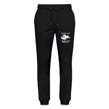 Funny penguin saying lazy funny gift idea - Stanley/Stella Mover Unisex Organic Jogging Trousers - black - Front - Marisol (170cm) & Nik (191cm)