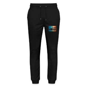 Chess Chessboard Checkmate King Retro Gift - Stanley/Stella Mover Unisex Organic Jogging Trousers - black - Front - Marisol (170cm) & Nik (191cm)