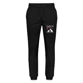 Tierärztin Geschenk - Stanley/Stella Unisex Bio Jogginghose Mover  - Schwarz - Vorne - Marisol (170cm) & Nik (191cm)