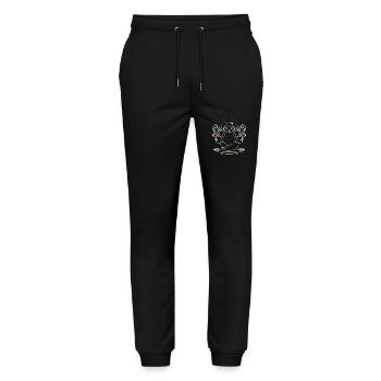 Faultier yoga - Stanley/Stella Unisex Bio Jogginghose Mover  - Schwarz - Vorne - Marisol (170cm) & Nik (191cm)