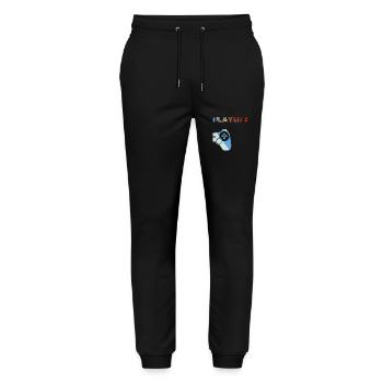 Player 2 Partner Duo Gamer Controller Geschenk - Stanley/Stella Unisex Bio Jogginghose Mover  - Schwarz - Vorne - Marisol (170cm) & Nik (191cm)