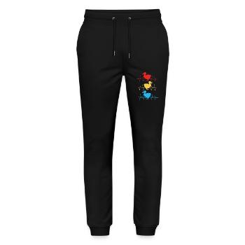 Dodo Geschenk Vogel Urzeit Fossil Archäologie Geek - Stanley/Stella Unisex Bio Jogginghose Mover  - Schwarz - Vorne - Marisol (170cm) & Nik (191cm)