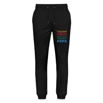 Papa Vatertag Männer Vatertag sprüche - Stanley/Stella Unisex Bio Jogginghose Mover  - Schwarz - Vorne - Marisol (170cm) & Nik (191cm)