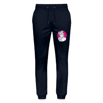 Sternzeichen Widder - Stanley/Stella Unisex Bio Jogginghose Mover  - Navy - Vorne - Marisol (170cm) & Nik (191cm)
