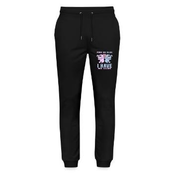 Pink oder Blau - Stanley/Stella Unisex Bio Jogginghose Mover  - Schwarz - Vorne - Marisol (170cm) & Nik (191cm)