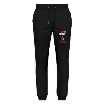 Angleterre j'aime la Bretagne - Pantalon de jogging bio MOVER Stanley/Stella unisexe - noir - Devant - Marisol (170cm) & Nik (191cm)