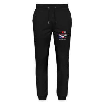 Puerto Rico I love Puerto Rico - Stanley/Stella Mover Unisex Organic Jogging Trousers - black - Front - Marisol (170cm) & Nik (191cm)