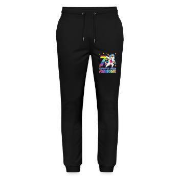 Cadeau de 7ème anniversaire pour les filles Licorne de 7 ans - Pantalon de jogging bio MOVER Stanley/Stella unisexe - noir - Devant - Marisol (170cm) & Nik (191cm)