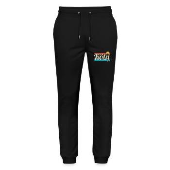Cologne Cologne Retro Vintage Surfer Cologne Carnival - Stanley/Stella Mover Unisex Organic Jogging Trousers - black - Front - Marisol (170cm) & Nik (191cm)