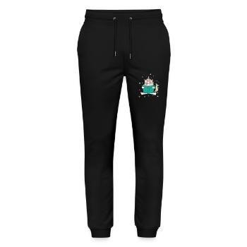 Fantasie Pferd Einhorn liest ein Buch - Stanley/Stella Unisex Bio Jogginghose Mover  - Schwarz - Vorne - Marisol (170cm) & Nik (191cm)