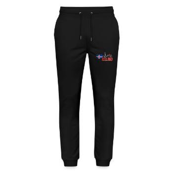 Iceland Flag Map Heartbeat for Icelandic Pride - Pantalon de jogging bio MOVER Stanley/Stella unisexe - noir - Devant - Marisol (170cm) & Nik (191cm)