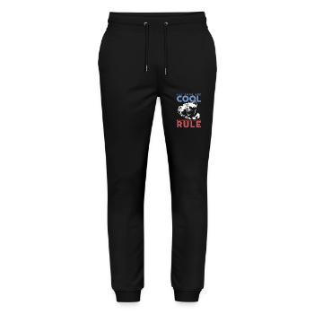 American Bully chiens propriétaires de chiens cadeau - Pantalon de jogging bio MOVER Stanley/Stella unisexe - noir - Devant - Marisol (170cm) & Nik (191cm)