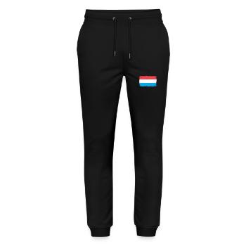 Luxembourg Heartbeat Flag Vintage Luxembourg - Stanley/Stella Mover Unisex Organic Jogging Trousers - black - Front - Marisol (170cm) & Nik (191cm)