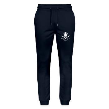 César et les épées - Veni Vidi Vici - Pantalon de jogging bio MOVER Stanley/Stella unisexe - marine - Devant - Marisol (170cm) & Nik (191cm)
