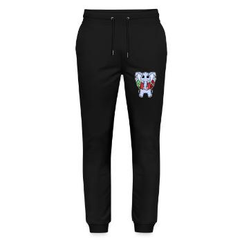 Station d’essence d’éléphants de gardien de char - Pantalon de jogging bio MOVER Stanley/Stella unisexe - noir - Devant - Marisol (170cm) & Nik (191cm)