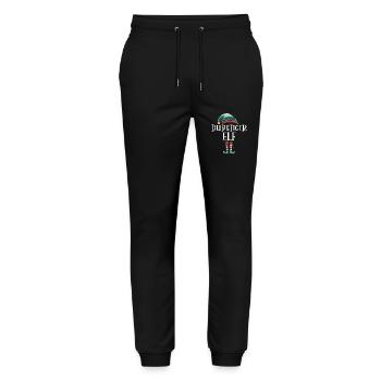Weihnachten Partnerkostüm Durstige Elf Elfe Elfen - Stanley/Stella Unisex Bio Jogginghose Mover  - Schwarz - Vorne - Marisol (170cm) & Nik (191cm)